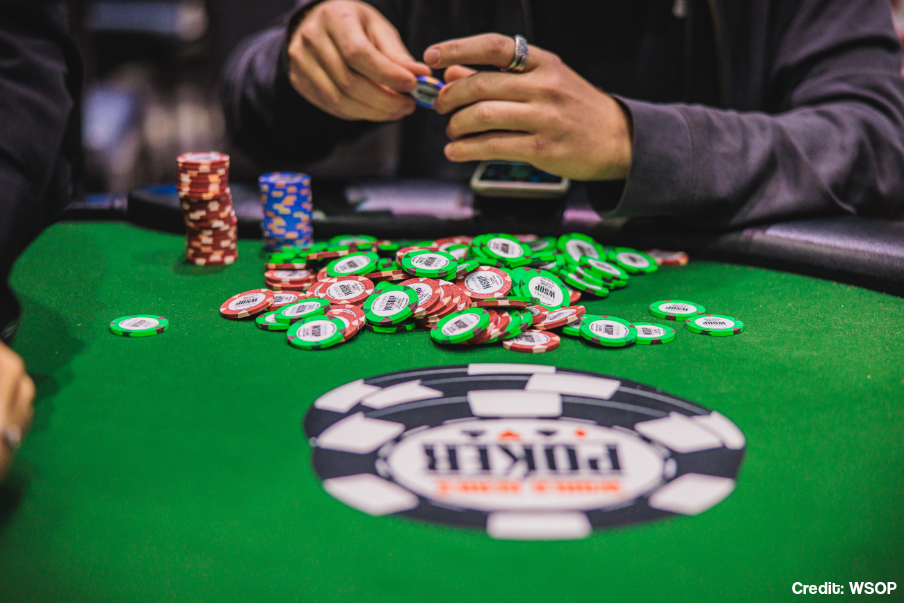 Poker chips being unbagged at the 2023 WSOP Main Event